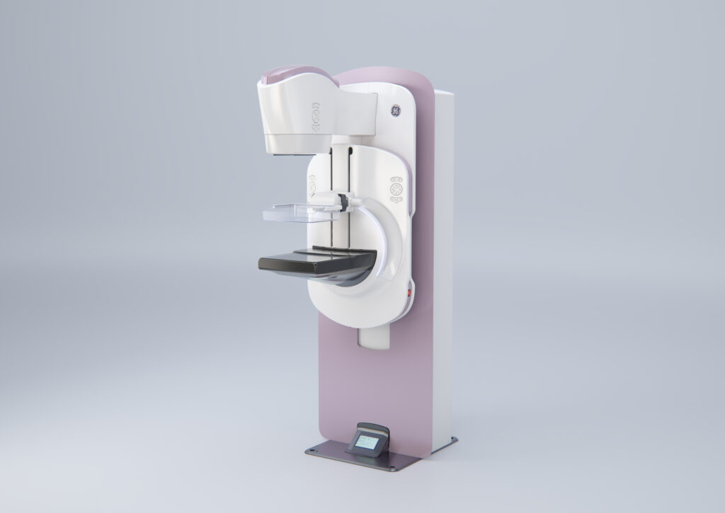 Aparelho de mamografia utilizado em exames de imagem na saúde da mulher.